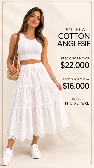 Pollera Cotón Anglesie 536