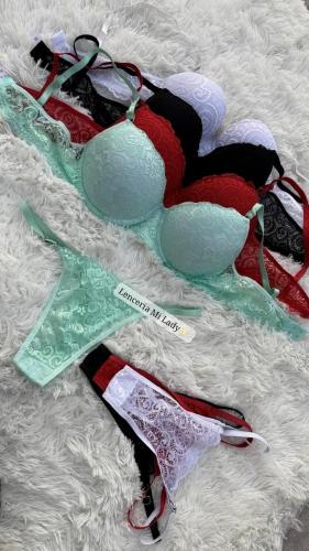 Conjunto Encaje Verde X Docena