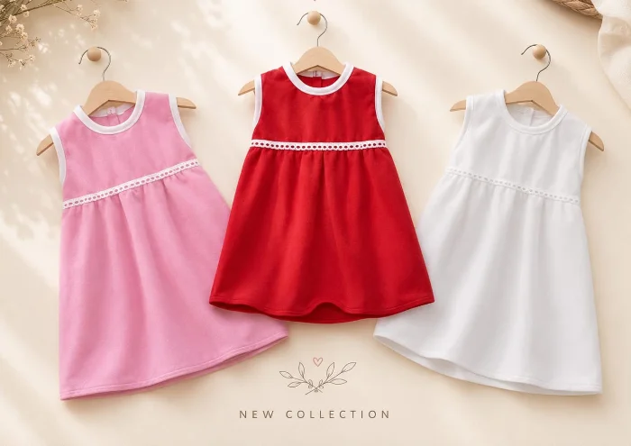 Vestido Linon Liso con Cintura Lola T.(1 al 4) Art.428