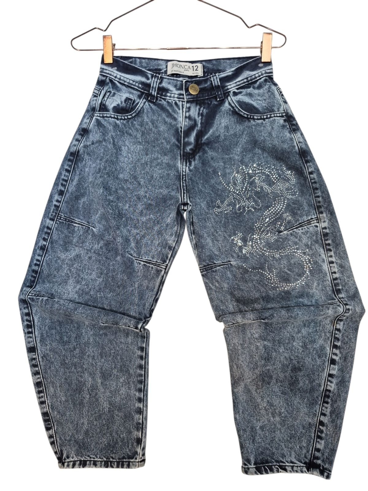 Teens Baggi Azul Nevado Pinzas C/brillo - Imagen 1
