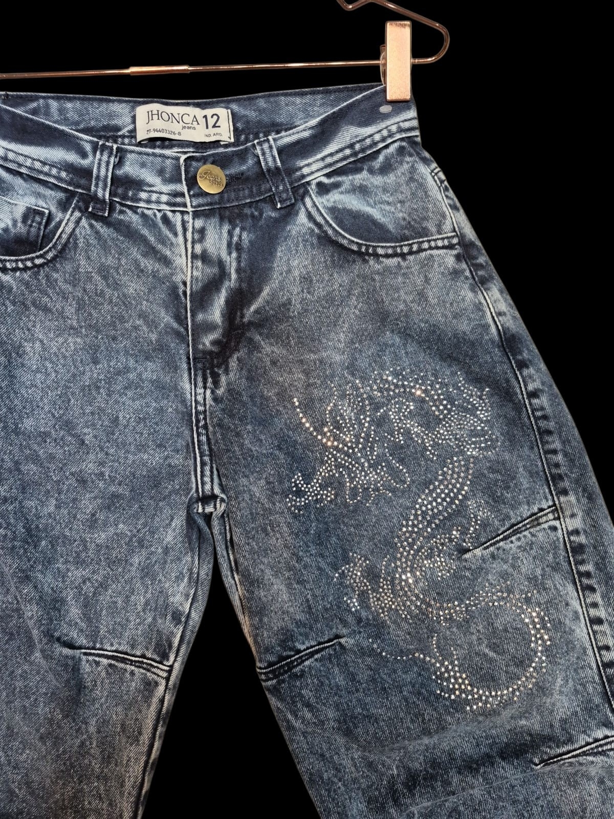 Teens Baggi Azul Nevado Pinzas C/brillo - Imagen 2