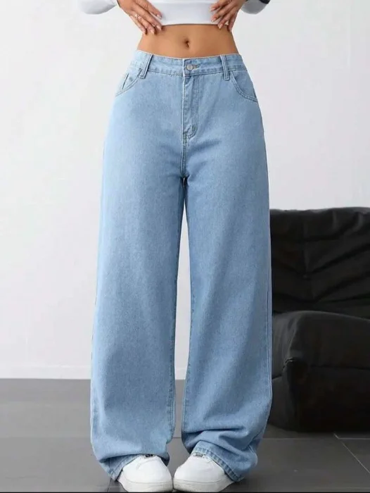 Jeans Wide Leg Mujer  Pantalones Denim Anchos Moda Dama   Mayoristas Hotsale Promos