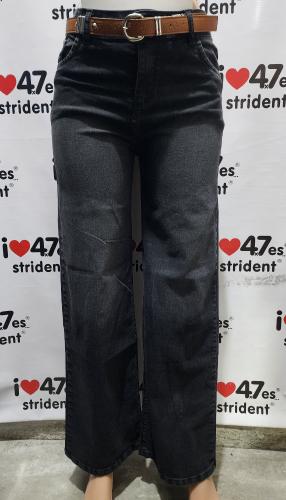 Jeans Wide Leg Gris Localizado - Miniatura 3