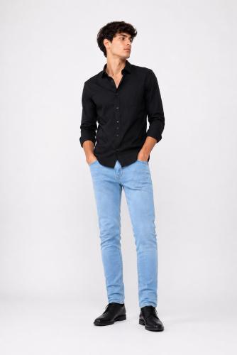 Jean Semi Recto Marino Clásico Hombre  Pantalon Semi Chupin Skinny Denim Caballero - Miniatura 2