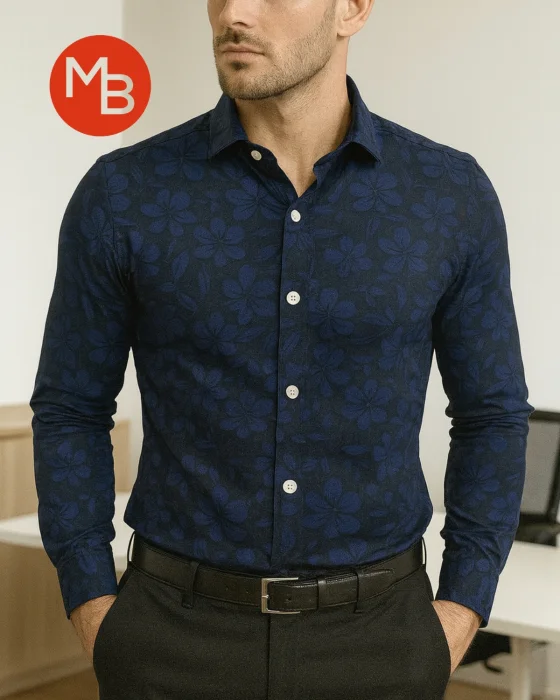 Camisa Elastizada Entallada Estampada