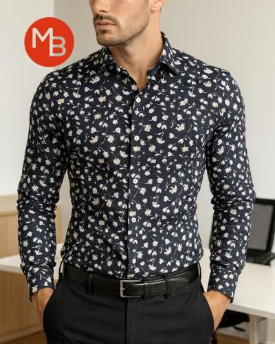 Camisa Elastizada Entallada Estampada - Miniatura 5
