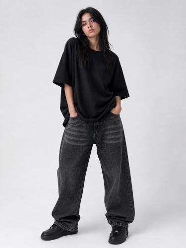 Jeans Baggy Estilo Y2k con Tiras Mujer  Pantalon Ancho Moda 2000's Dama  Mayoristas - Miniatura 3