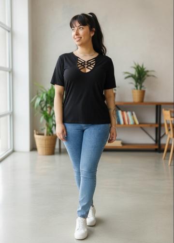 Art.5168. Remera con 3 Aros y Tiras Cruzadas - Miniatura 3
