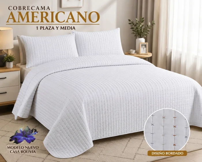 Cubrecama Twin 1 Plaza y Media Casa Bolivia