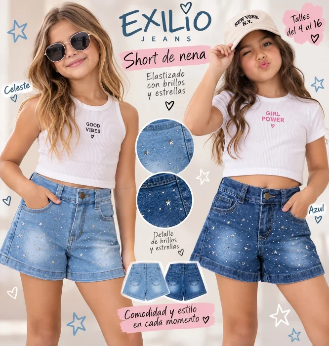 Short Brillos y Estrellas Nena