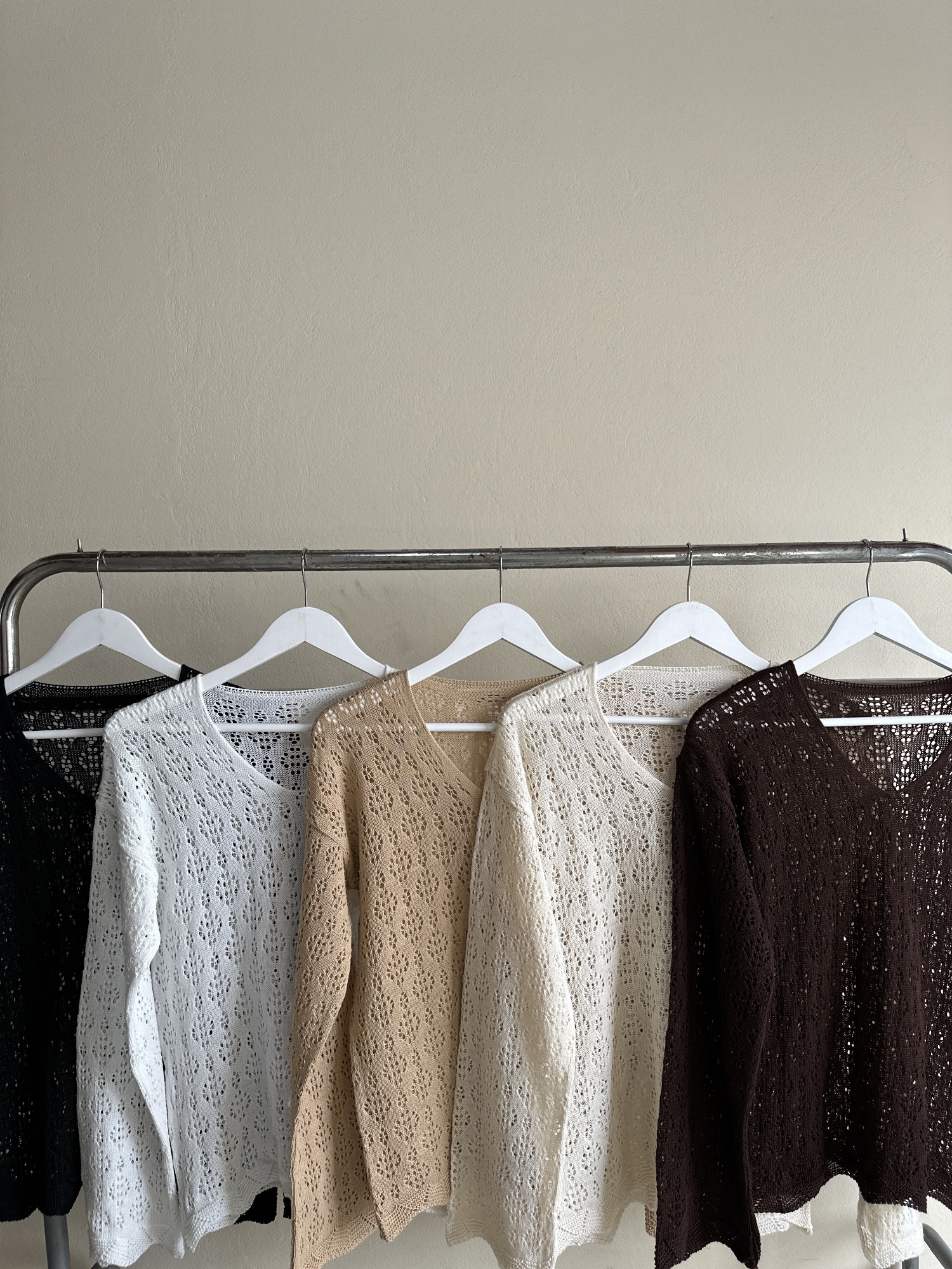 Sweater Calado V de Hilo Algodón (greta) - Imagen 3