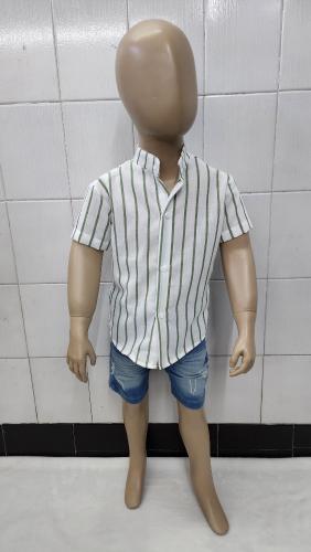 Camisas Polina Rayada de Bebé Cuello Mao