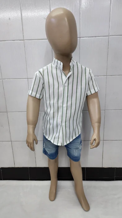 Camisas Polina Rayada de Bebé Cuello Mao