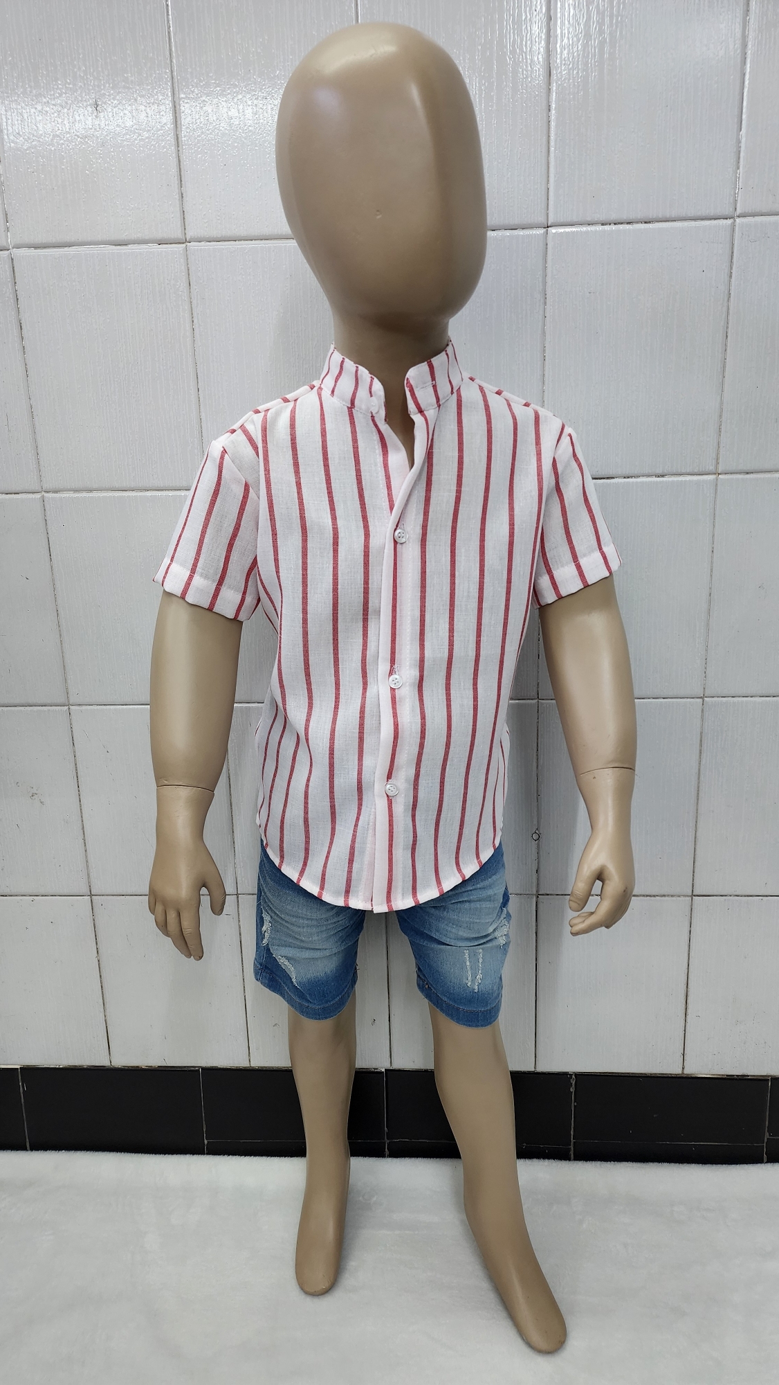 Camisas Polina Rayada de Bebé Cuello Mao - Imagen 3