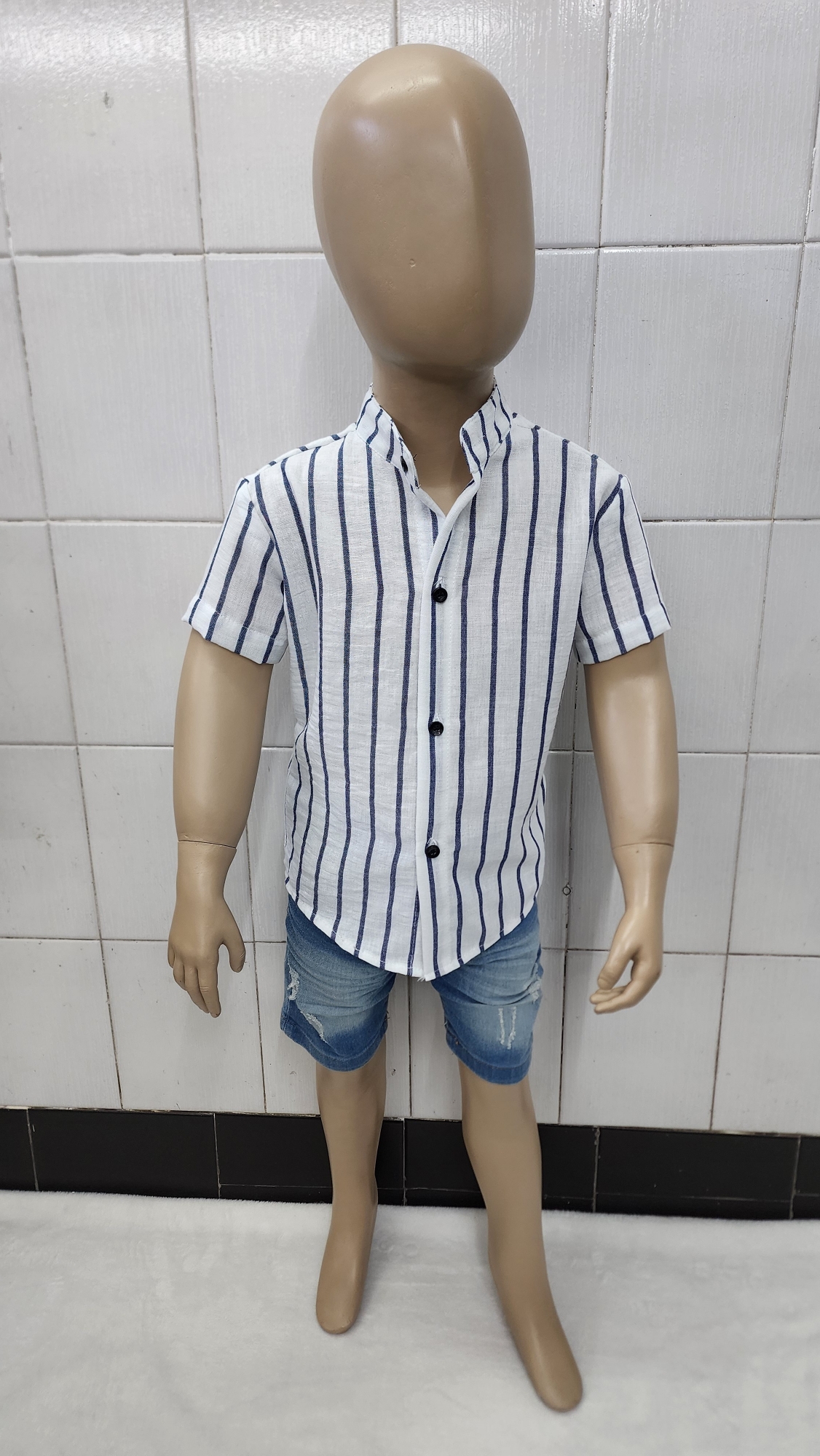 Camisas Polina Rayada de Bebé Cuello Mao - Imagen 5