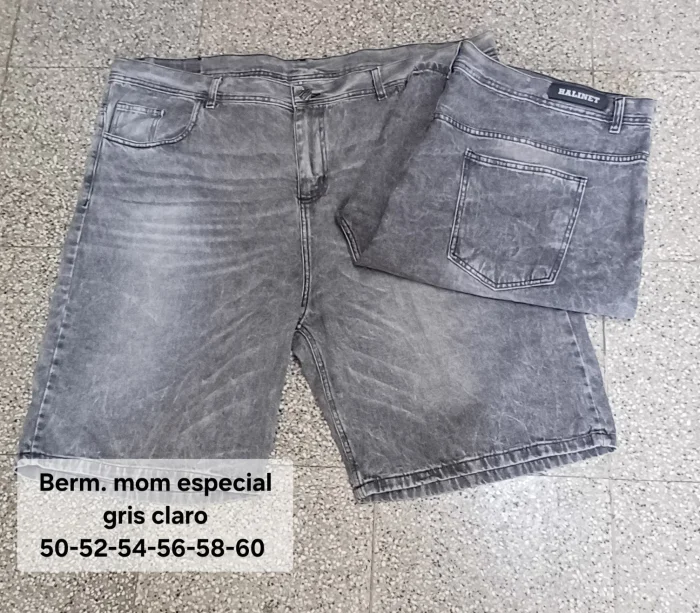 Bermuda Mom Especial Gris Claro