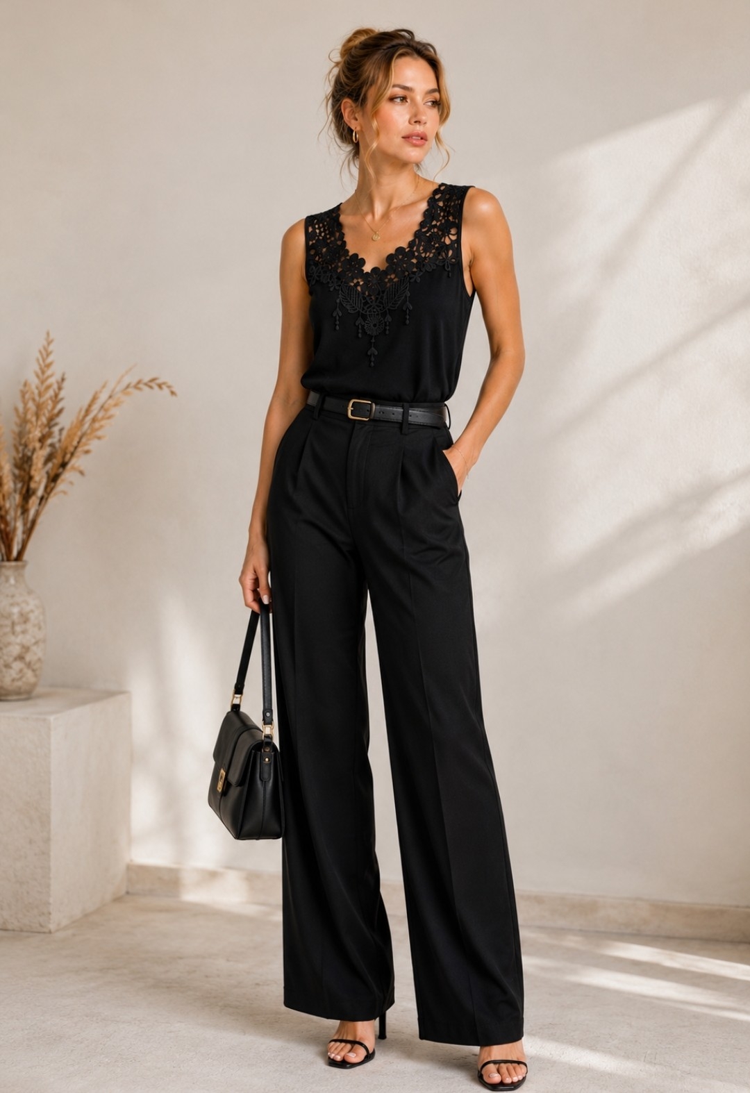 Musculosa con Aplique de Flor Importada - Imagen 3