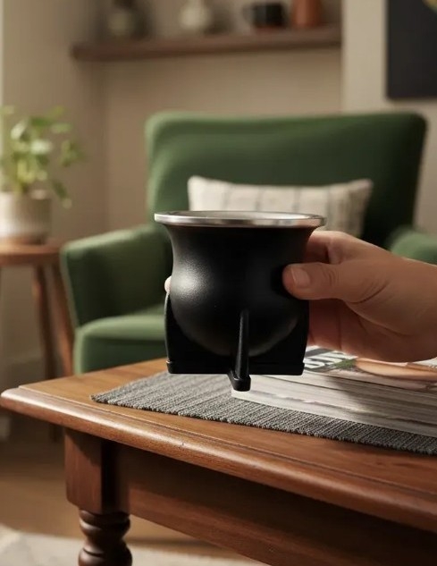 Mate Nativo Termico Bocón Camionero Pvc Virola de Acero - Imagen 6