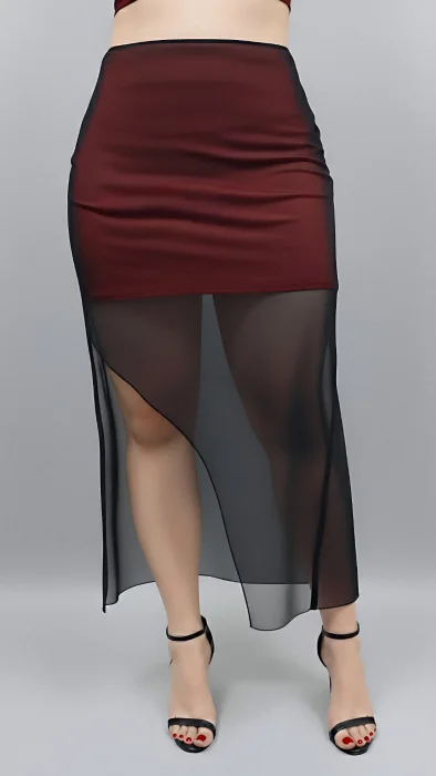 Pollera Tajo Tul