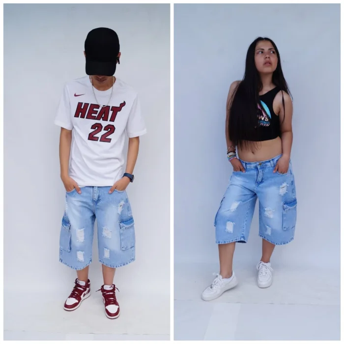 Bermuda Baggi Teens Celeste Cargo C/rotura