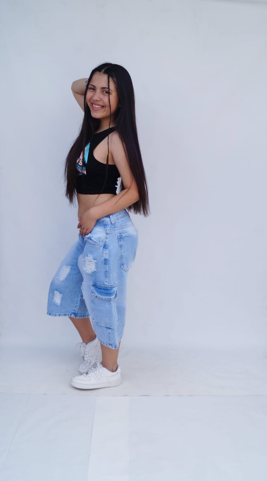 Bermuda Baggi Teens Celeste Cargo C/rotura - Imagen 3