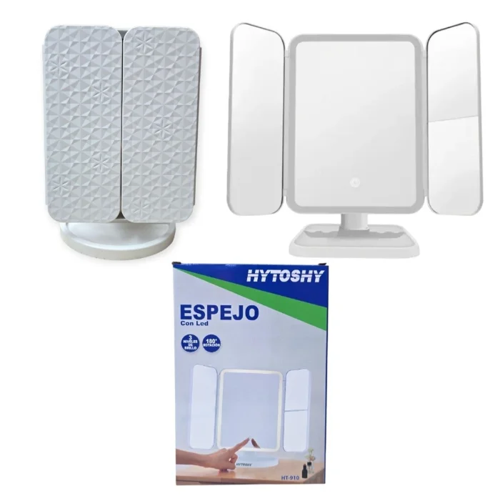 Espejo Maquillaje 3 Modos Luz Led Recargable (ht-910)