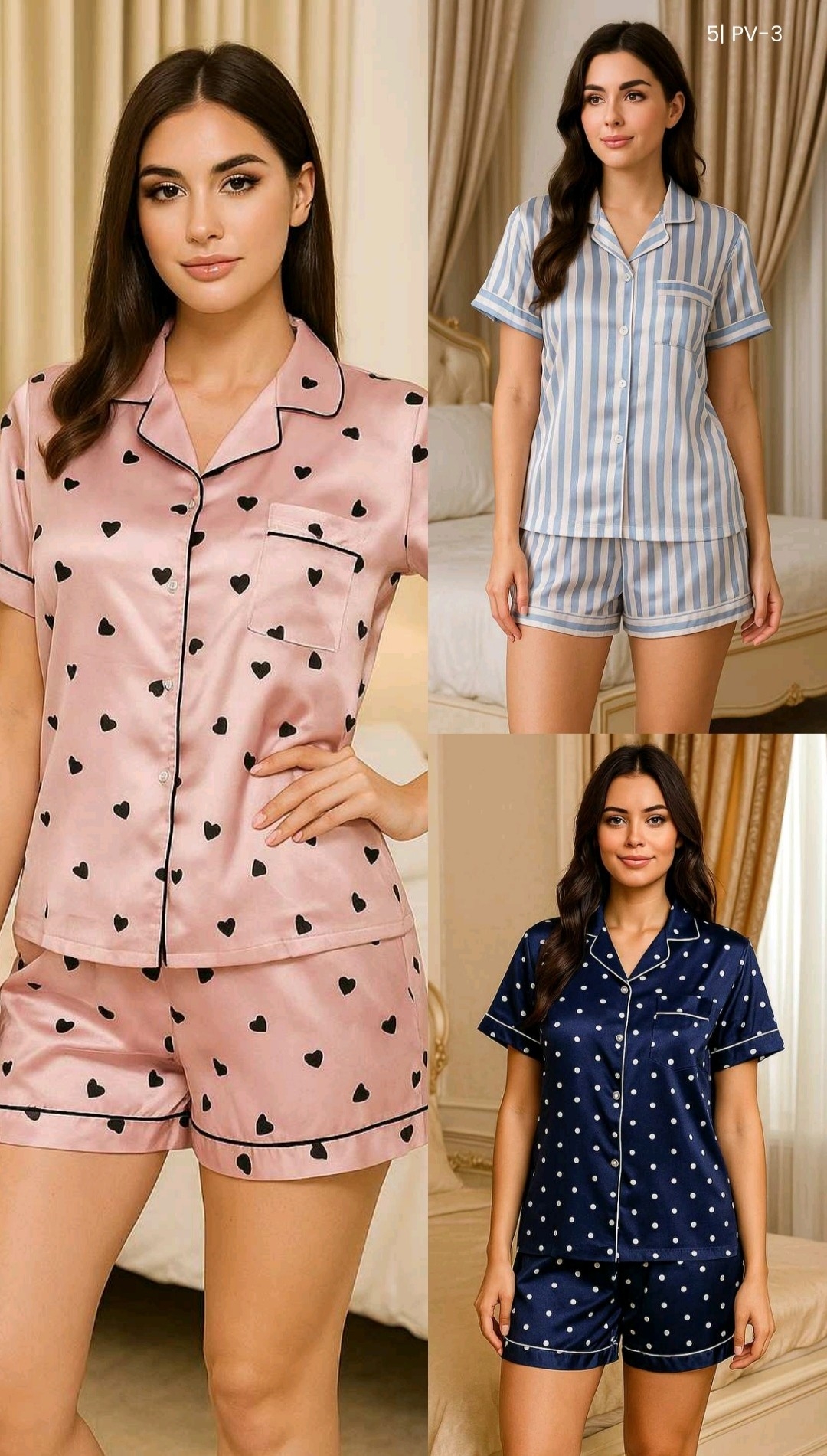 Conjunto Pijama Saten Abotonado - Imagen 2