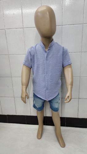 Camisas Polina Liso de Bebé Cuello Mao - Miniatura 2