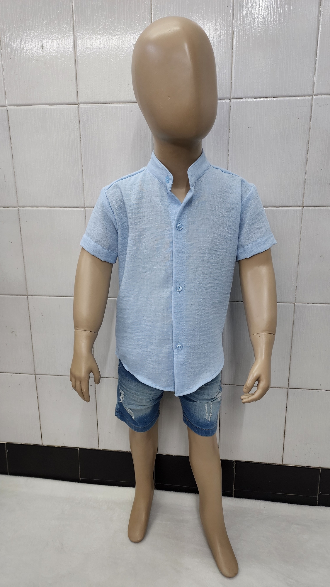 Camisas Polina Liso de Bebé Cuello Mao - Imagen 4
