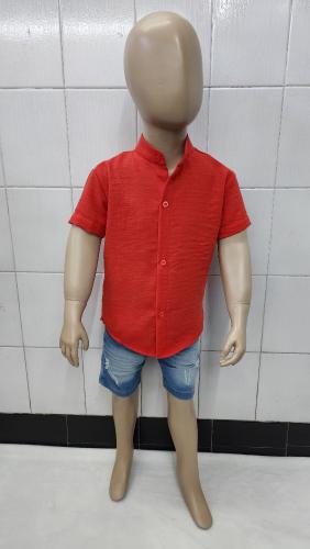 Camisas Polina Liso de Bebé Cuello Mao - Miniatura 5