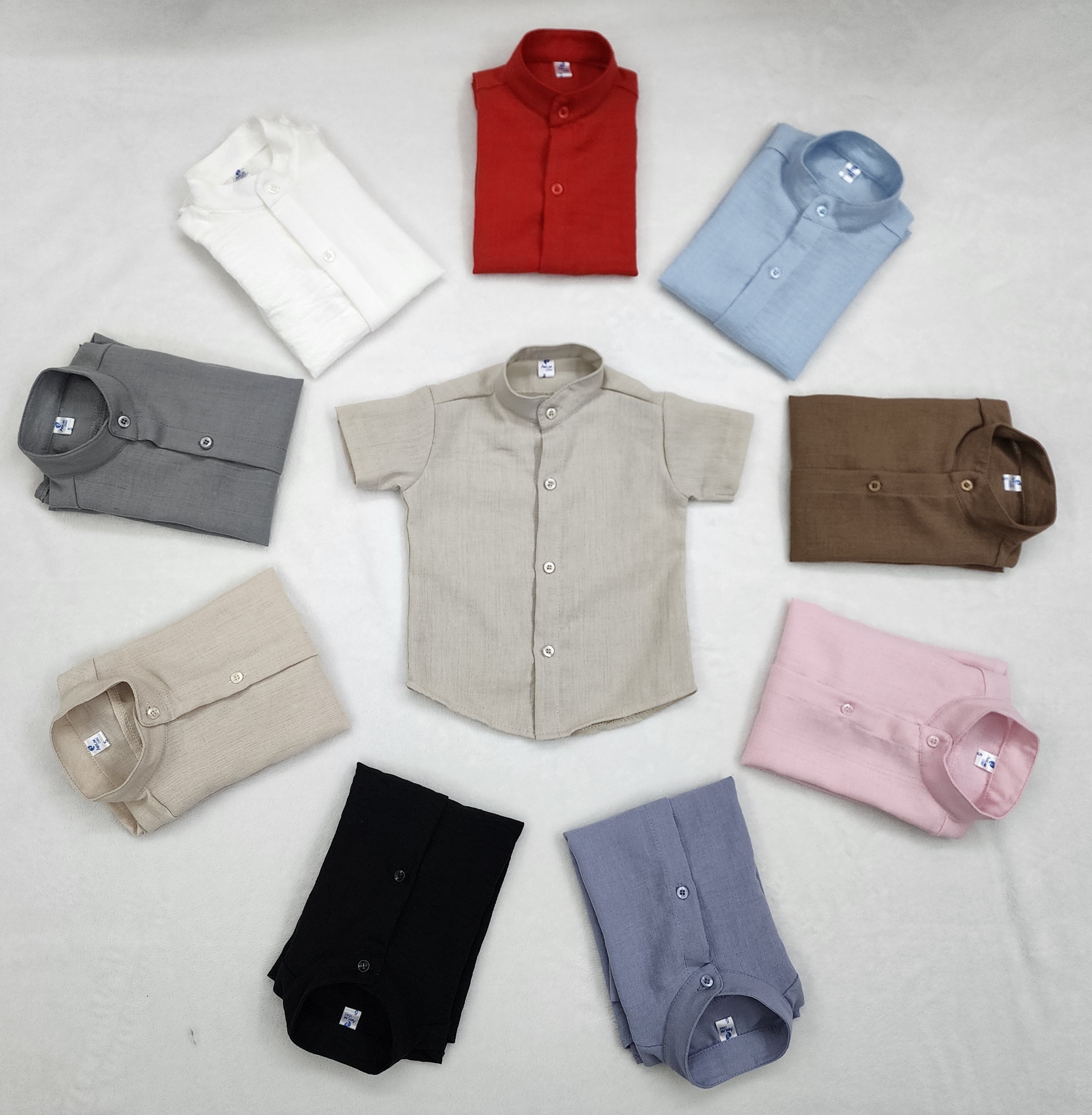 Camisas Polina Liso de Bebé Cuello Mao - Imagen 6