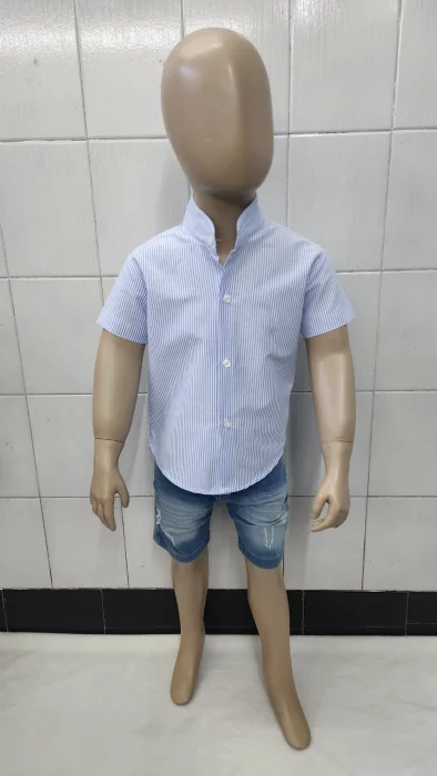 Camisas Rayada de Bebé Cuello Mao