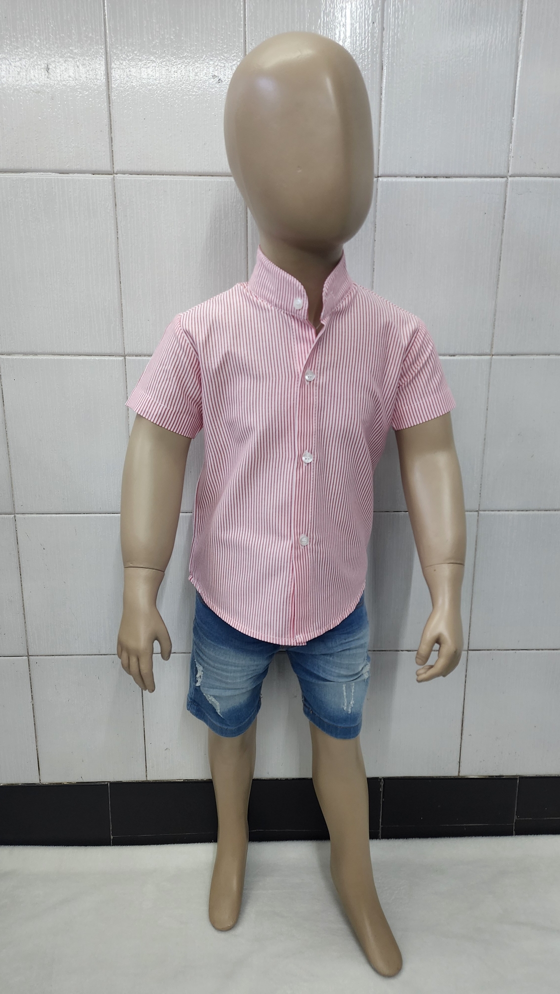 Camisas Rayada de Bebé Cuello Mao - Imagen 3