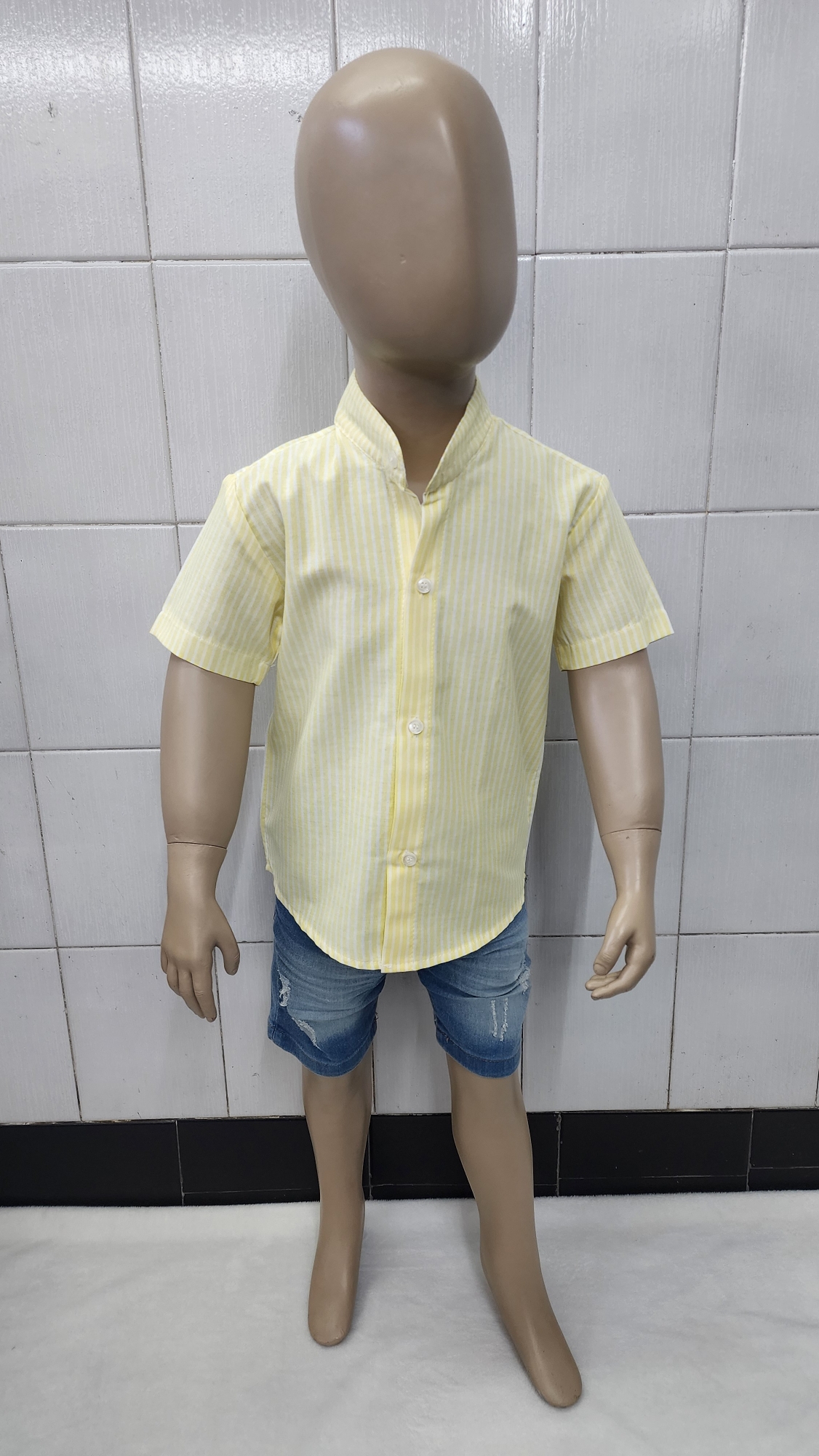 Camisas Rayada de Bebé Cuello Mao - Imagen 4