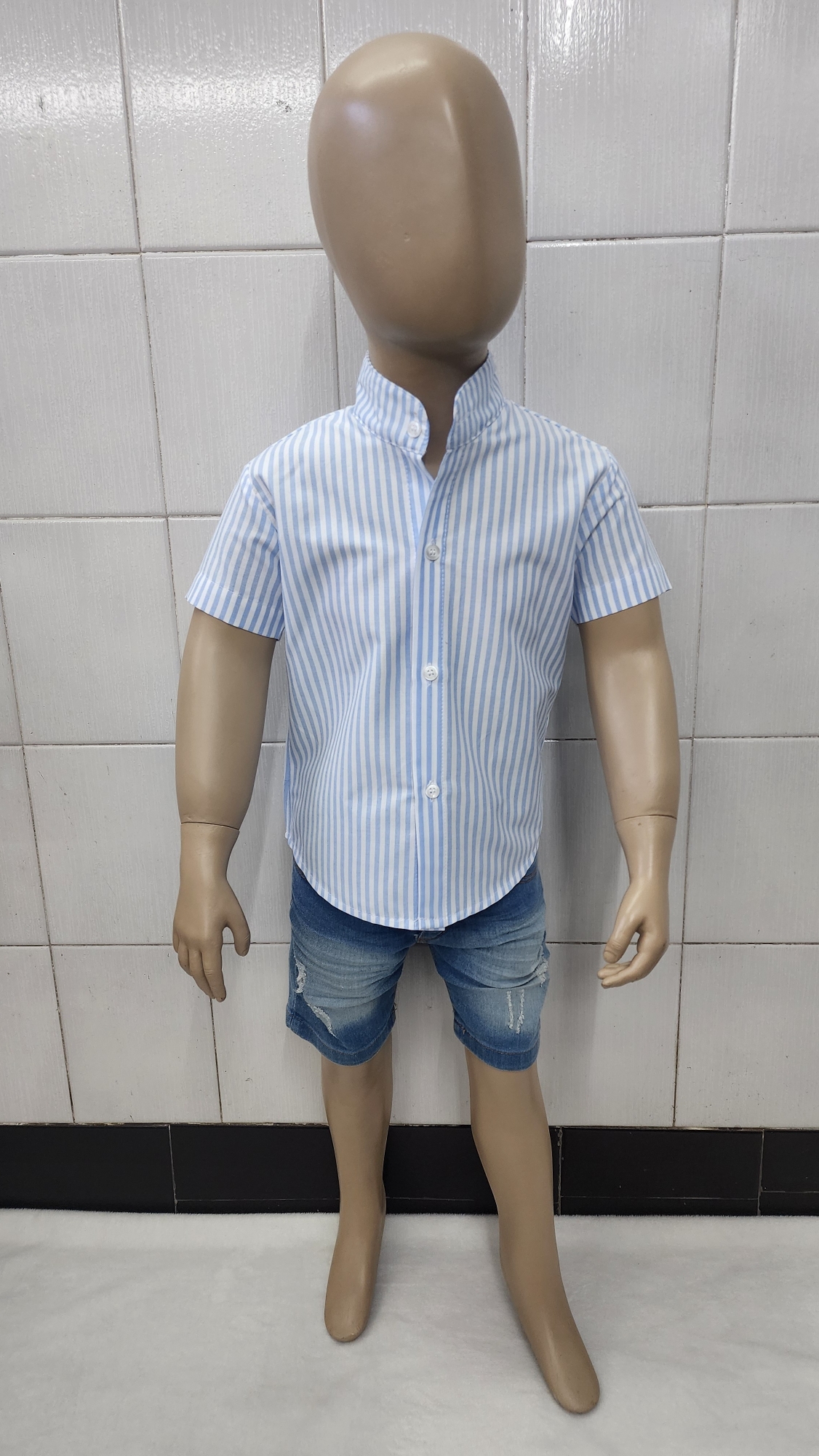 Camisas Rayada de Bebé Cuello Mao - Imagen 5