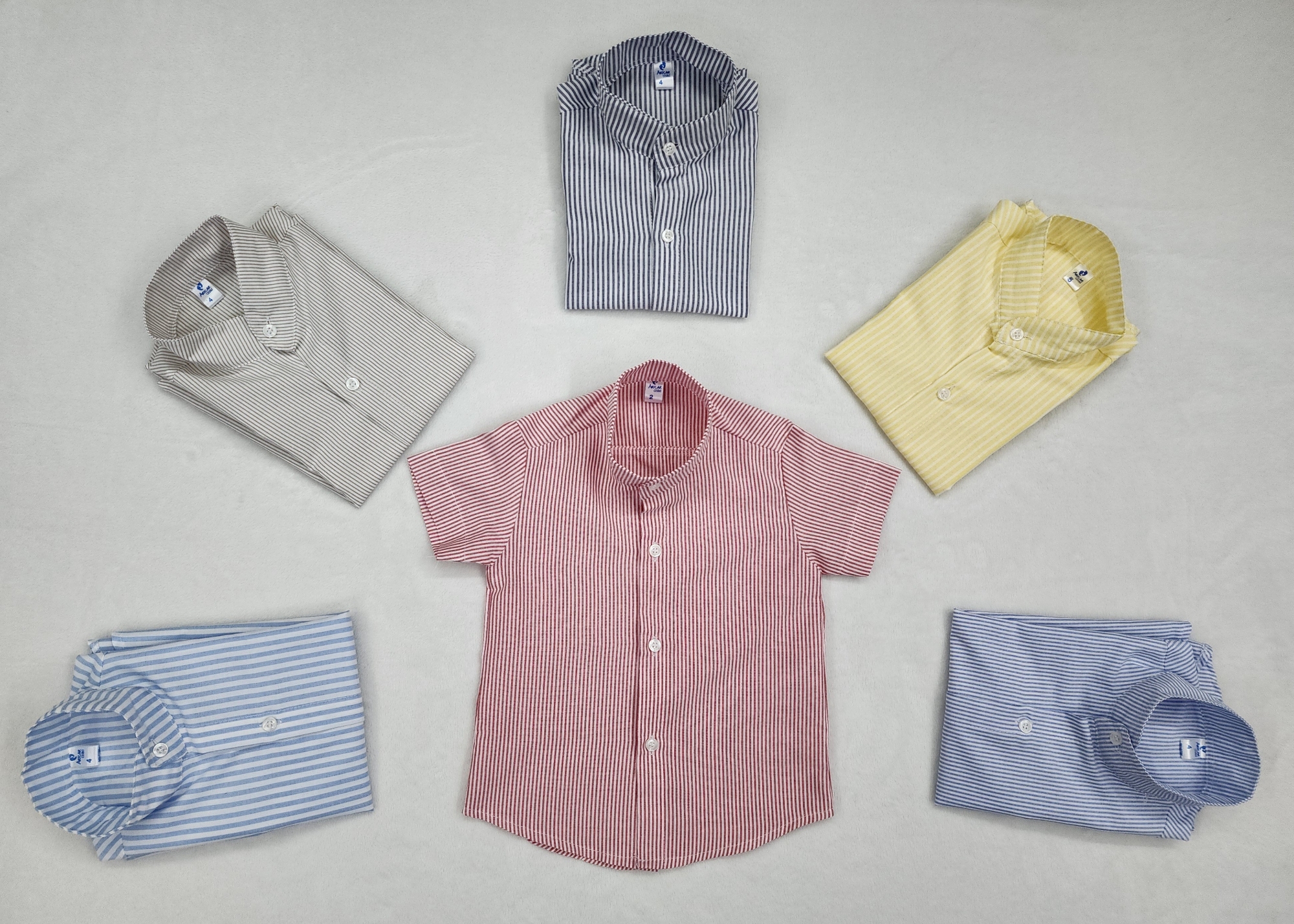 Camisas Rayada de Bebé Cuello Mao - Imagen 6