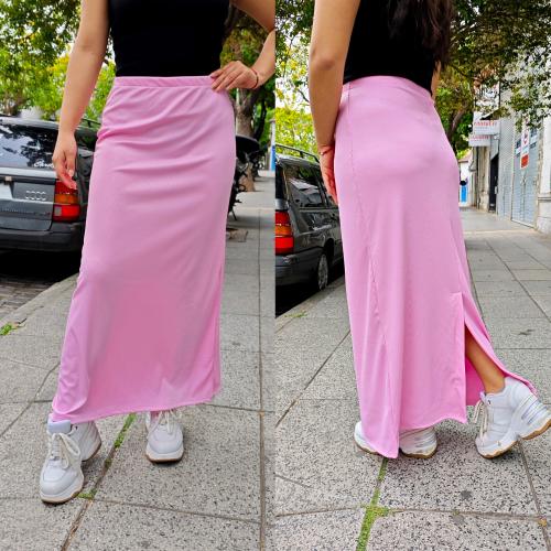 Pollera Morley Brillosa ,con Tajo Atrás