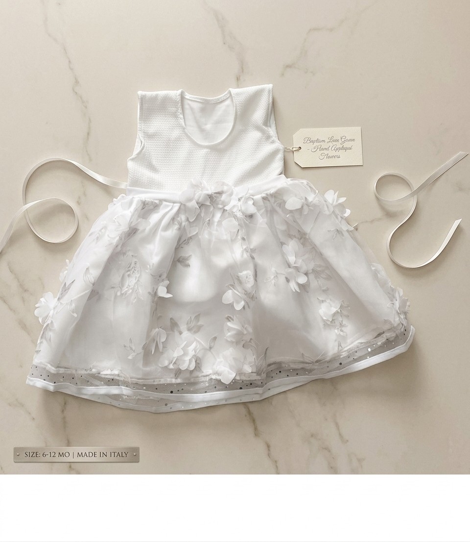 Vestido de Beba de Bautismo - Imagen 3