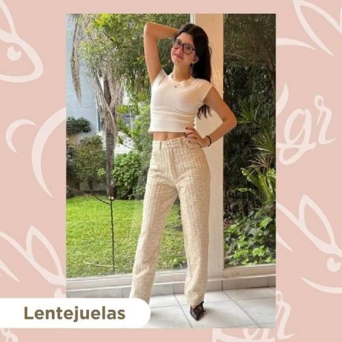 Pantalón Recto con Lentejuelas.