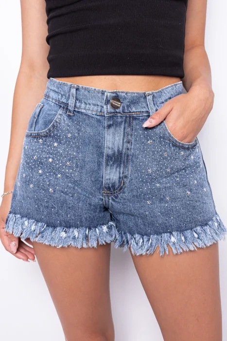 Short Deflecado con Brillo