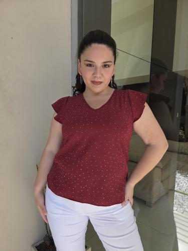 Blusas de Lino Cey con Piedreria