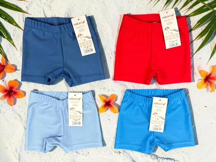 Short de Baño Uv Liso Bebe Naranjo T.(2 al 6)(hasta 3 Años Aprox) Art.5921 (en Bols