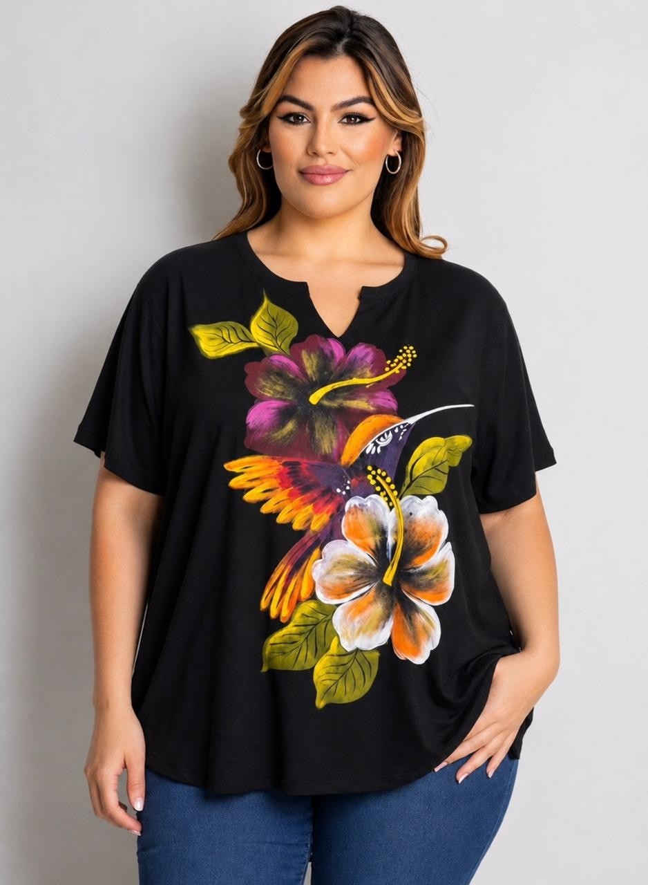 Remera Cuello Mao/artesanal - Imagen 2