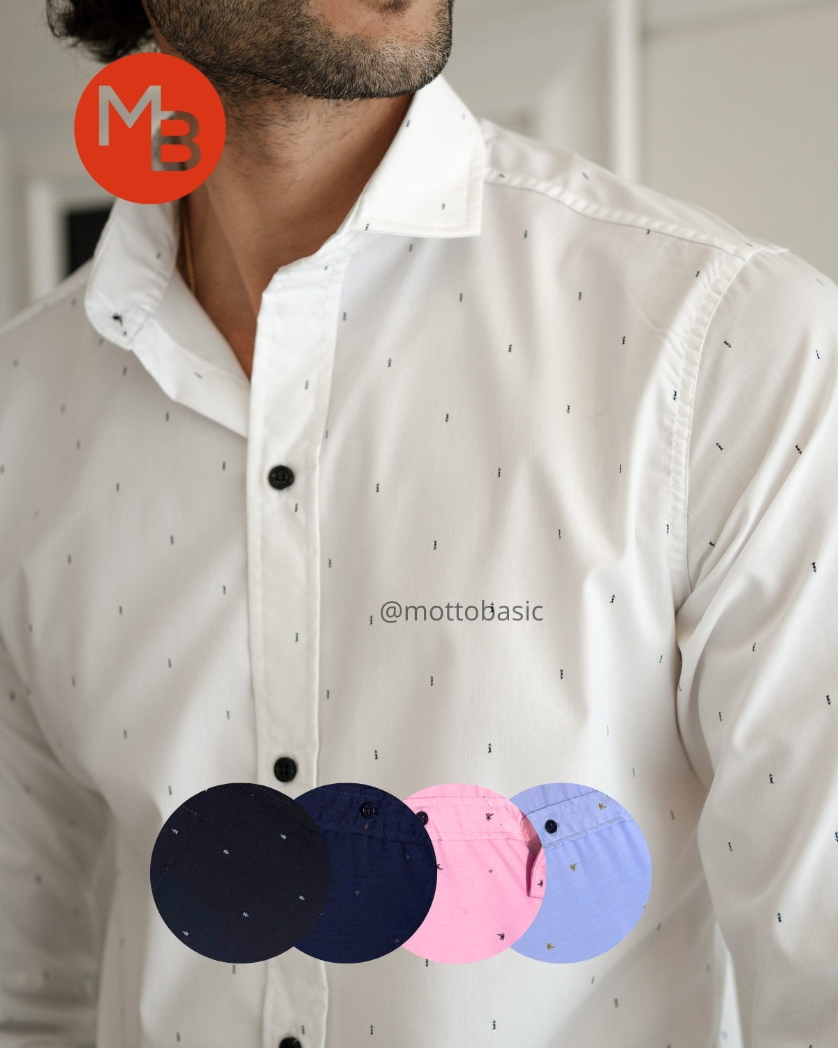 Camisa Elastizada Entallada a Pintitas Hombre - 6.jpg