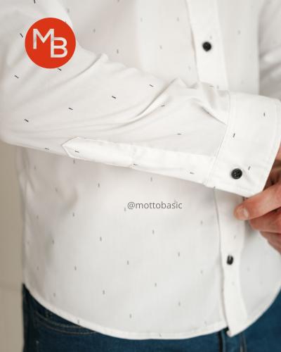 Camisa Elastizada Entallada a Pintitas Hombre