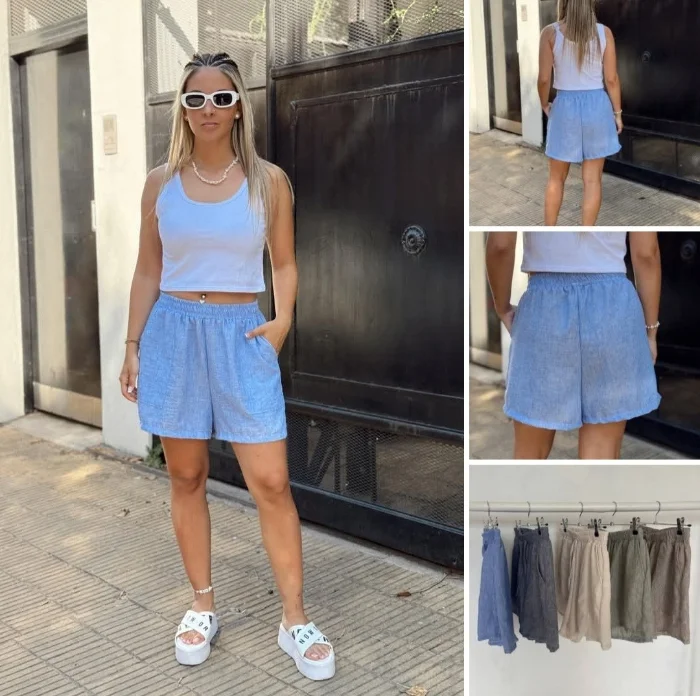 Short de Lino  Melange