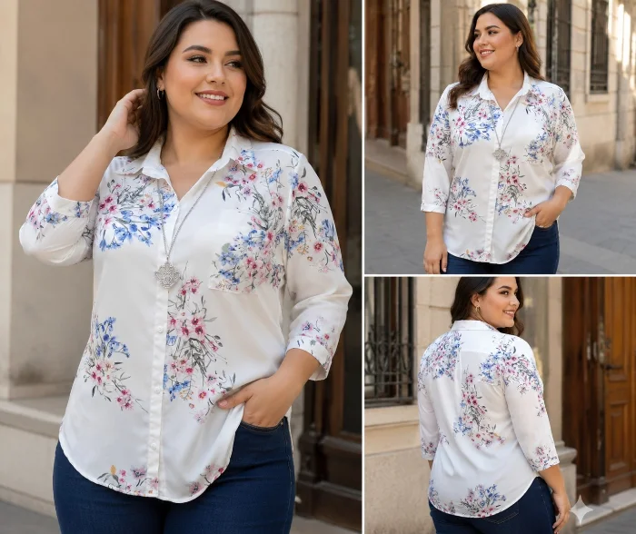 Camisas Mangas 3/4 Estampadas