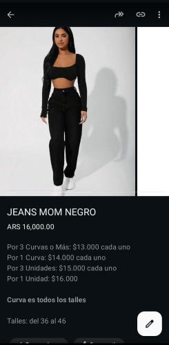 Jean Mom Mujer Pantalon Largo Ancho Denim Moda Dama 2000's Hotsale Mayoristas - Miniatura 2