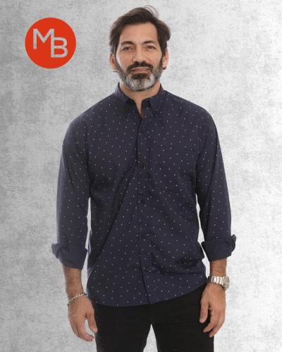 Camisa Clasica Rígida a Pintitas Hombre
