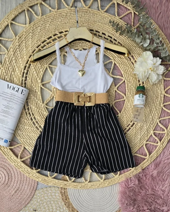Short de Lino Rayado